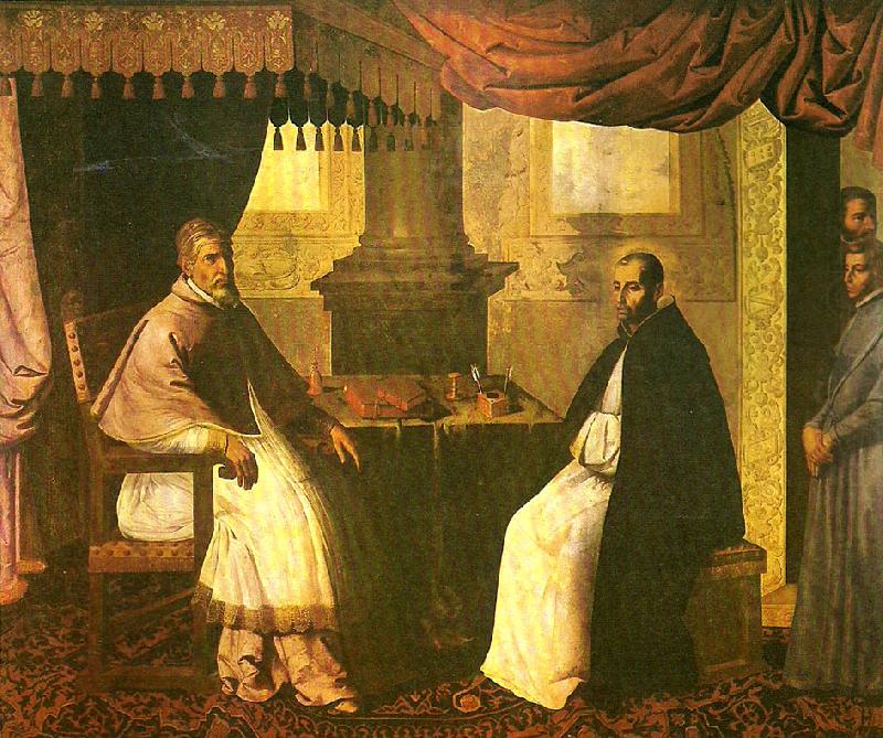 st. bruno in conversation with pope urban, Francisco de Zurbaran